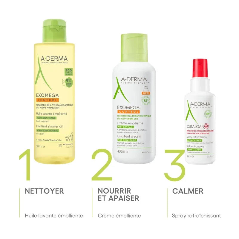 A-Derma EXOMEGA CONTROL Huile lavante émolliente anti-grattage 500ml