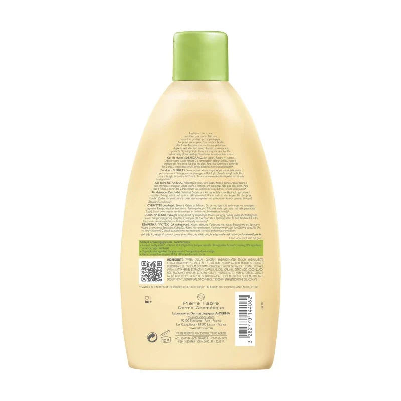 A-derma Gel Douche Surgras Ultra-Rich | 500 Ml
