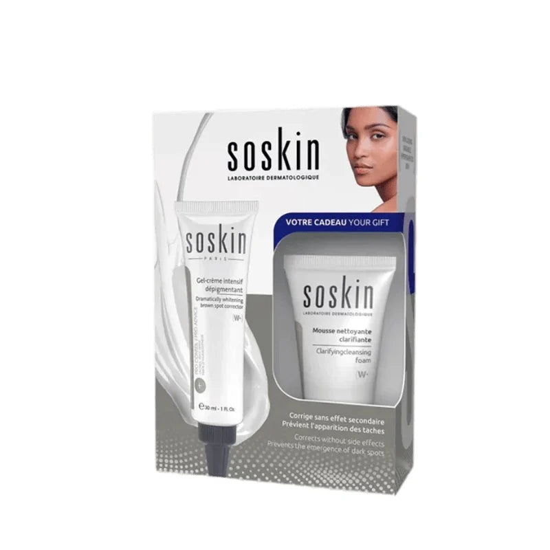 Soskin Gel-Crème Intensif Dépigmentant 30ml = Soskin Mousse Nettoyante 30ml Offerte